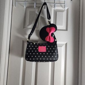 Disney Minnie Mouse Black Polka Dot Crossbody Bag